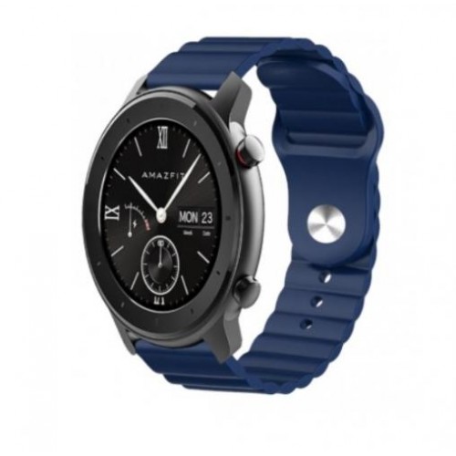 Ремінець BeWatch для Amazfit BIP | Bip Lite | Bip U/Pro/Mini | GTS | GTS 2(E) | GTR 42mm силіконовий 20мм Wave Темно-синій (1010706) Ремінець BeWatch для Amazfit BIP | Bip Lite | Bip U/Pro/Mini | GTS | GTS 2(E) | GTR 42mm силіконовий 20мм Wave Темно-синій (1010706)
