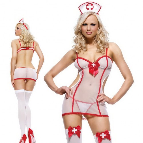 Еротичний прозорий костюм медсестри для рольових ігор We Love L
