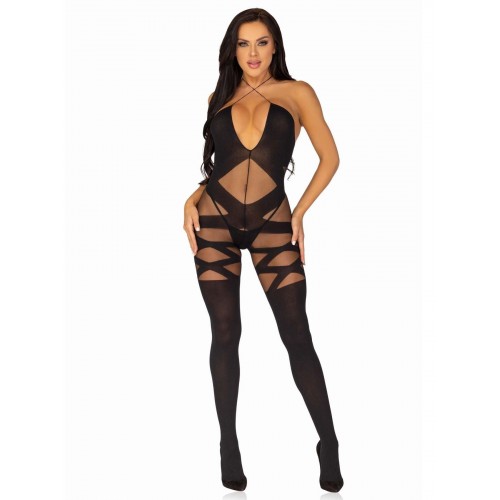 Бодістокінг Leg Avenue Illusion halter bodystocking One size Black, доступ в інтернет супермаркеті PbayMarket!