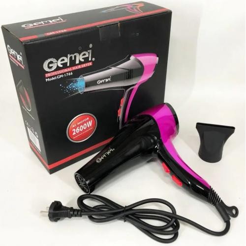 Фен для волосся Gemei GM-1766 2600 Вт Фіолетовий (2390000047) Фен для волосся Gemei GM-1766 2600 Вт Фіолетовий (2390000047)