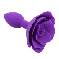 Силіконова фіолетова анальна втулка у вигляді троянди We Love
