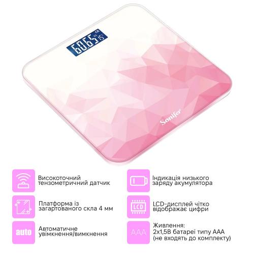Ваги підлогові Sonifer SF-1909 Pink Ваги підлогові Sonifer SF-1909 Pink