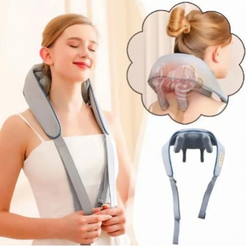 Масажер ударний для шиї та плечей No Brand Neck massager з ІЧ-підігрівом електричний на акумуляторі Сірий (2104618544) Масажер ударний для шиї та плечей No Brand Neck massager з ІЧ-підігрівом електричний на акумуляторі Сірий (2104618544)