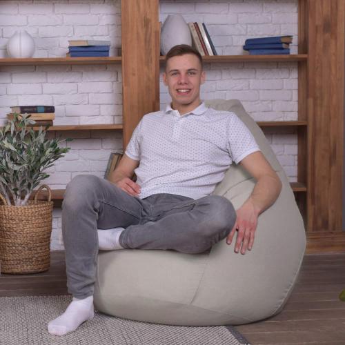 Крісло Мішок Груша Рогожка 150х100 Студія Комфорту Великий бежевий Крісло Мішок Груша Рогожка 150х100 Студія Комфорту Великий бежевий