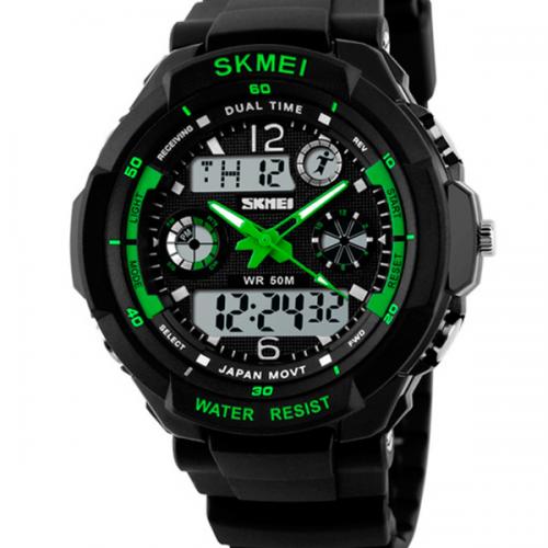Наручний годинник чоловічий Skmei S-Shock Green 0931 Чорний (077) Наручний годинник чоловічий Skmei S-Shock Green 0931 Чорний (077)