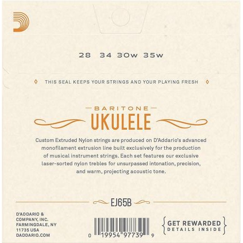 Струни для укулеле D'Addario EJ65B Clear Nylon Baritone Ukulele Strings 28/35 Струни для укулеле D'Addario EJ65B Clear Nylon Baritone Ukulele Strings 28/35