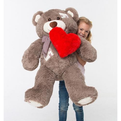 Плюшевий ведмідь із серцем Mister Medved Латки 100 см Капучино (073) Плюшевий ведмідь із серцем Mister Medved Латки 100 см Капучино (073)