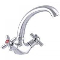 Змішувач для умивальника ZERIX TLC 722 з повнооборотною кран буксою (ZX2967) Змішувач для умивальника ZERIX TLC 722 з повнооборотною кран буксою (ZX2967)