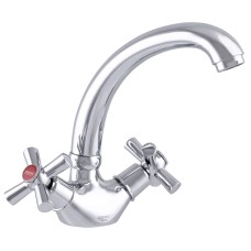 Змішувач для умивальника ZERIX TLC 722 з повнооборотною кран буксою (ZX2967)