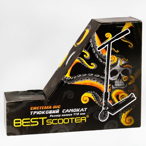 Самокат трюковий алюмінієвий диск та дека Best Scooter Kraken HIC-система пеги 100 кг Black and gold (112768)