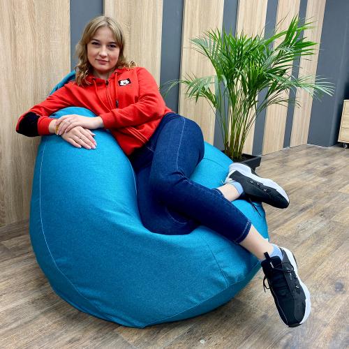 Крісло Мішок Груша Рогожка 150х100 Студія Комфорту Великий блакитний Крісло Мішок Груша Рогожка 150х100 Студія Комфорту Великий блакитний