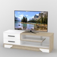 Тумба під телевізор Тиса Мебель ТВ-330 Дуб сонома Білий 50x44x150 см