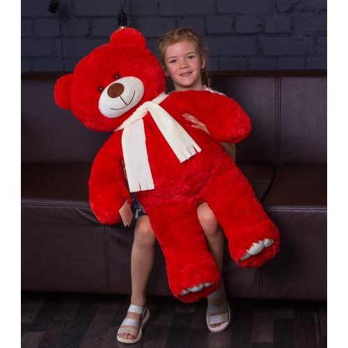 Плюшевий ведмедик Mister Medved з шарфиком Денні 110 см Червоний (148) Плюшевий ведмедик Mister Medved з шарфиком Денні 110 см Червоний (148)