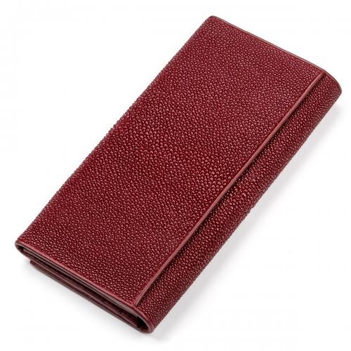 Гаманець жіночий STINGRAY LEATHER 18097 з натуральної шкіри морського ската Бордовий, Бордовий Гаманець жіночий STINGRAY LEATHER 18097 з натуральної шкіри морського ската Бордовий, Бордовий