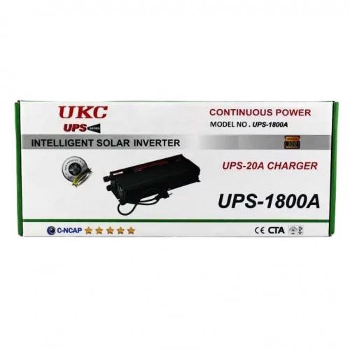 Перетворювач напруги інвертор UKC UPS-1800A 1800W DC/AC 12V-230V із зарядкою Black