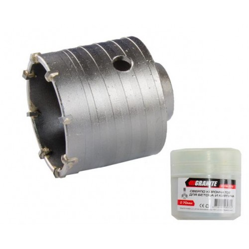 Свердло корончате GRANITE для бетону 70 мм 8 зубців 2-08-070 Свердло корончате GRANITE для бетону 70 мм 8 зубців 2-08-070