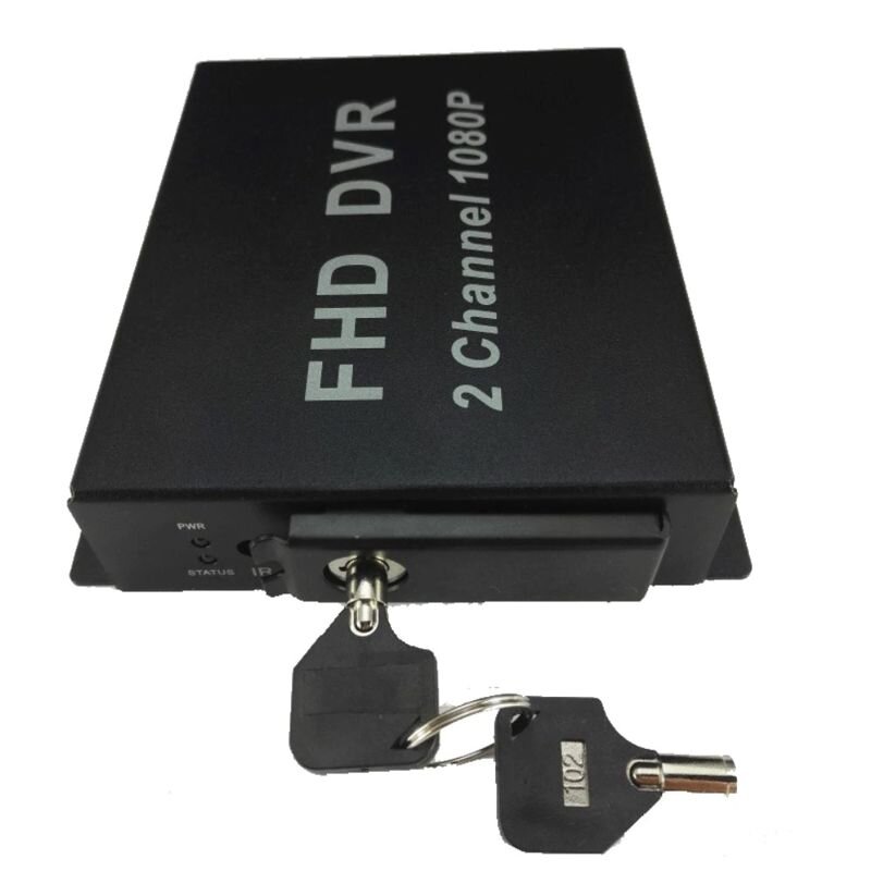 AHD відеореєстратор на 2 камери Pomiacam MDVR для таксі, автобусів, вантажівок, 2 Мп, Full HD 1080P, SD до 128 Гб, пульт ДУ