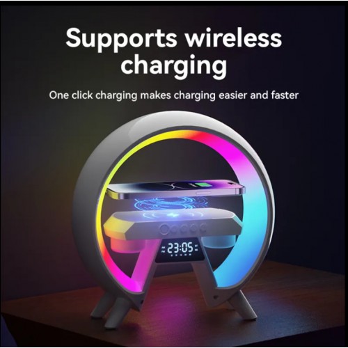 Настольна аккумуляторна смарт лампа із вбудованим аккумулятором UKC Smart RGB 15W Light Sound Machine Bluetooth Біла