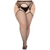 Панчохи Leg Avenue Stokings with O-ring Attached Garter Belt Black 1X/2X