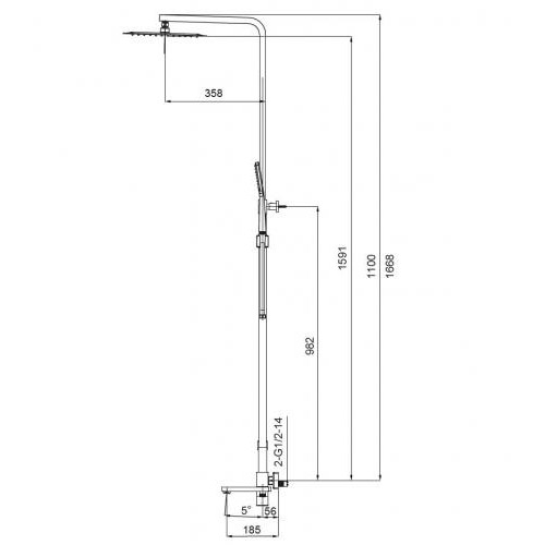 Душова колона із змішувачем Koer KB-56010-05 (Колір чорний) (KR3495) в інтернет супермаркеті PbayMarket!