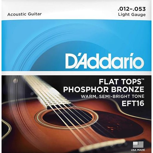 Струни для акустичної гітари 6 шт D'Addario EFT16 12/53 Струни для акустичної гітари 6 шт D'Addario EFT16 12/53