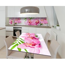 Наклейка 3Д вінілова на стіл Zatarga «Сон орхідеї» 600х1200 мм для будинків, квартир, столів, кав'ярень