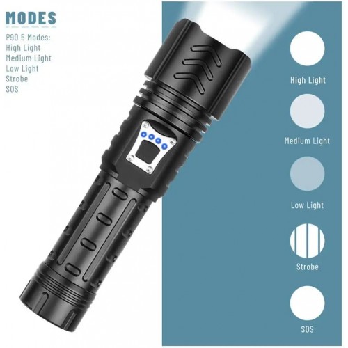 Ручний ліхтар Police BL-717B-P99 zoom Type-C Power bank 26650 3хААА 5 режимів