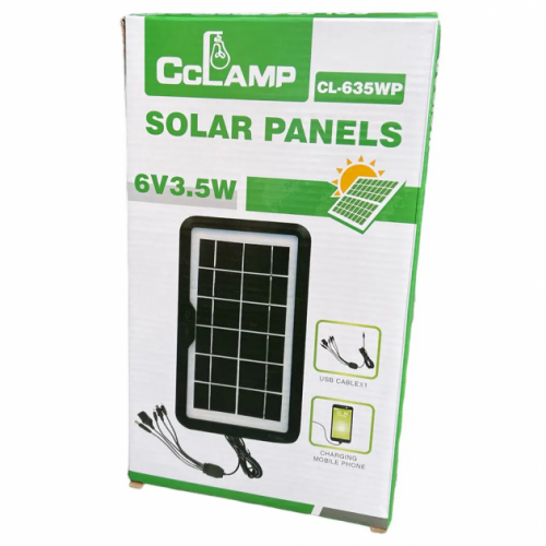 Сонячний зарядний пристрій CCLAMP CL-635 6V 3.5W Black (3_03086) Сонячний зарядний пристрій CCLAMP CL-635 6V 3.5W Black (3_03086)