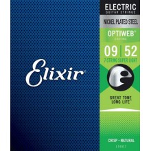 Струни для електрогітари Elixir 19007 Optiweb Nickel Plated Steel 7-String Super Light 9/52