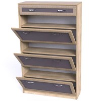 Тумба для взуття Тиса Мебель ТО-141 Дуб сонома Графіт 145x90 см Тумба для взуття Тиса Мебель ТО-141 Дуб сонома Графіт 145x90 см