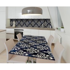 Наклейка 3Д вінілова на стіл Zatarga «Королівський сапфір» 600х1200 мм для будинків, квартир, столів, кав'ярень