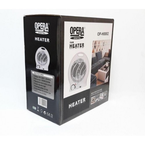 Тепловентилятор портативний електричний Дуйка Opera OP-H0002 Digital Heater 2кВт Білий