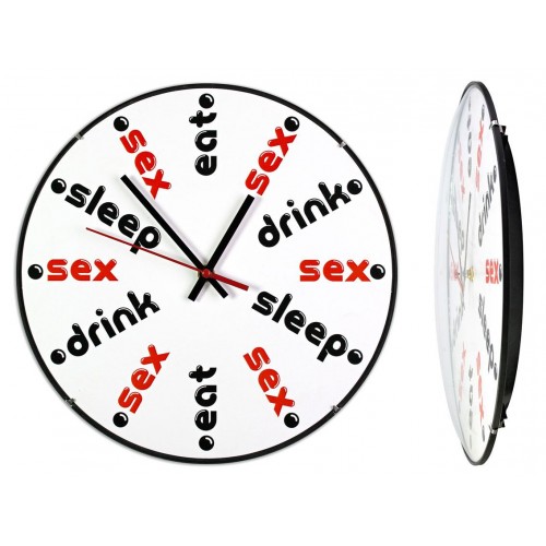 Настінний годинник ДомАрт Еat drink sleep sex Тихий хід 30х30х5 см Білий (19049) в інтернет супермаркеті PbayMarket!
