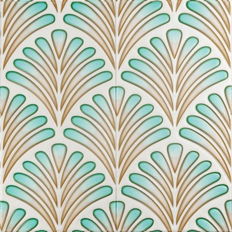 Панель стінова 3D 700х770х4мм коричнево-зелений візерунок (D) Sticker Wall SW-00001988