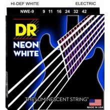 Струни для електрогітари DR NWE-9 Hi-Def Neon White K3 Coated Light Electric Guitar Strings 9/42