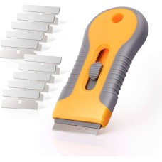 Скребок та 10 шт лез для чищення нагару плит та варильних поверхонь Urbanset Orange KL98I