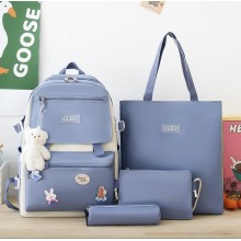 Рюкзак шкільний для дівчинки Hoz CLBD 9566 4 в 1 41х30х14 см Блакитний (SK001652)