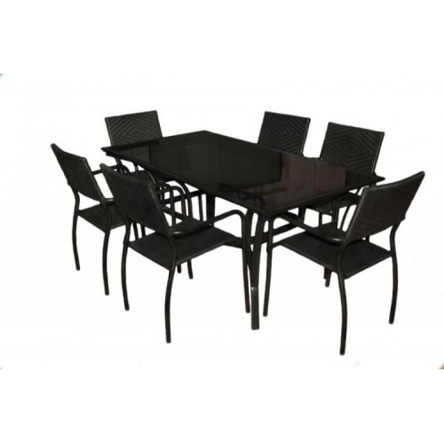 Обідній стіл Cruzo Балі 1700х900х730 мм Чорний st0004