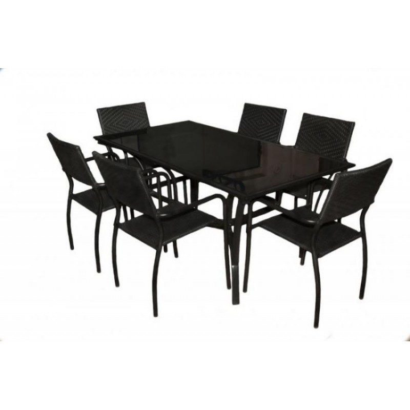 Обідній стіл Cruzo Балі 1700х900х730 мм Чорний st0004