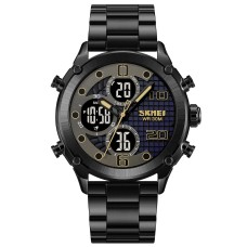 Чоловічий наручний годинник на сталевому браслеті Skmei 1975 Чорний