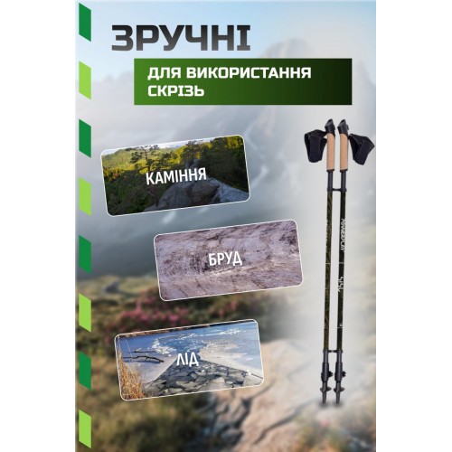 Палиці для скандинавської ходьби PowerPlay 9105 Sisu 80-135 см Black Gold Палиці для скандинавської ходьби PowerPlay 9105 Sisu 80-135 см Black Gold