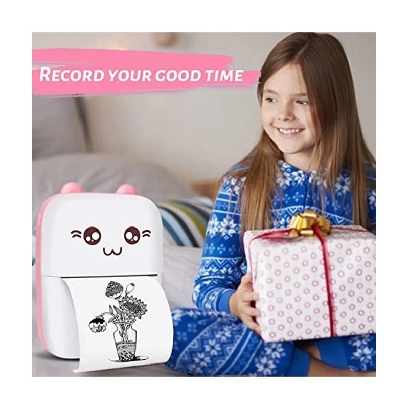Термопринтер дитячий портативний з термодруком Jetix Portable Mini Printer MX06 Рожевий