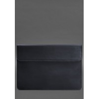 Шкіряний чохол-конверт на магнітах для MacBook 15 дюйм Синій Crazy Horse BlankNote