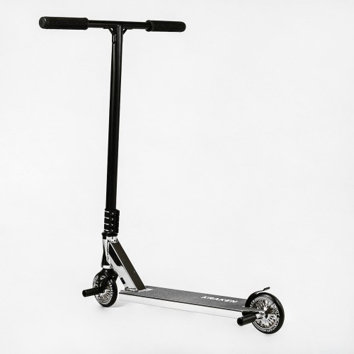 Самокат трюковий алюмінієвий диск та дека Best Scooter Kraken HIC-система пеги 100 кг Black and white (112910)