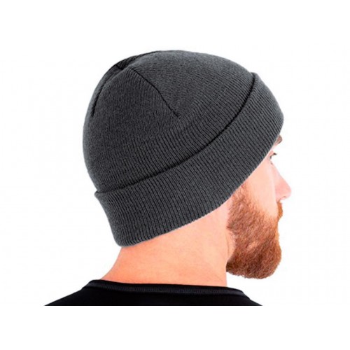 В'язана шапка подвійна Luxyart розмір 50-60 сірий  (OC-689)