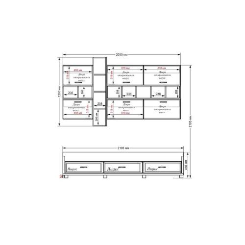 Стінка в вітальню Тиса Мебель Вітальня-223 Сонома Білий 1200x450x2100 мм Стінка в вітальню Тиса Мебель Вітальня-223 Сонома Білий 1200x450x2100 мм
