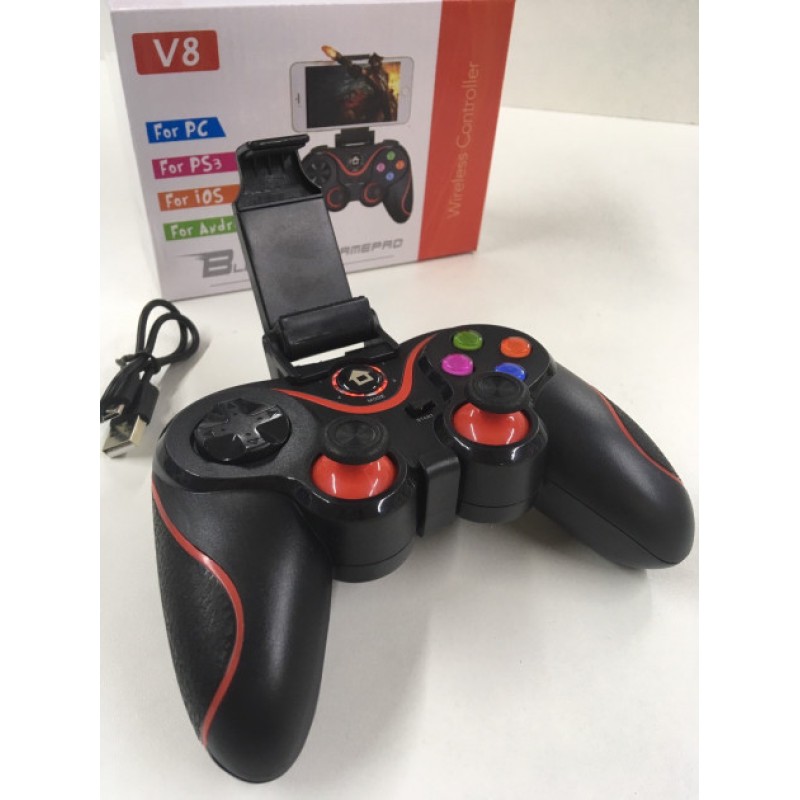 Ігровий маніпулятор Gen Game бездротовий джойстик геймпад для смартфона Bluetooth 15см Чорний (V8)