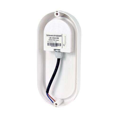 Світильник світлодіодний Lightwell LW-OVA12W 12Вт 6000К IP65 Білий (256647) Світильник світлодіодний Lightwell LW-OVA12W 12Вт 6000К IP65 Білий (256647)