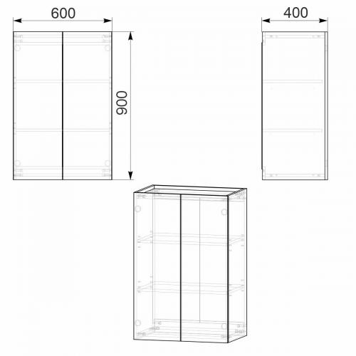 Тумба Навісна 1 Компанит МГ 6 60х40х90 см Бук
