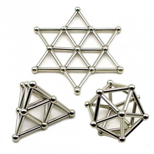 Магнітний конструктор дитячий Neocube Buckyballs amp; Buckybars головоломка-антистрес 63 деталі Сріблястий